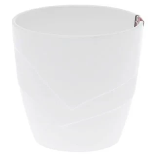Кашпо для цветов пластиковое 2,8л d-17см "Грация" со вставкой белый