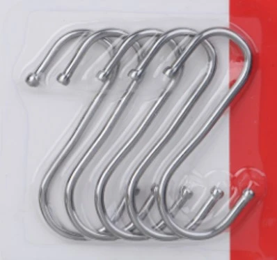 Крючки металлические хромированные в наборе 5шт S - формы "ИДЕЯДОМА", 7,3см ( Селфи)