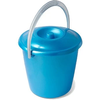 Ведро с крышкой Соло 7л перламутровое бирюзовое С632КБИР