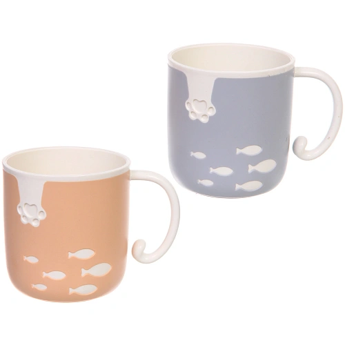 Кружка пластиковая 300мл Котик рыболов, микс цветов_4