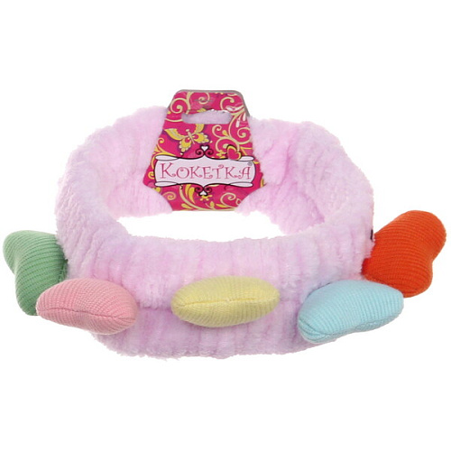 Повязка на голову Кокетка - Сердечки, микс 6 цветов, 206см_5