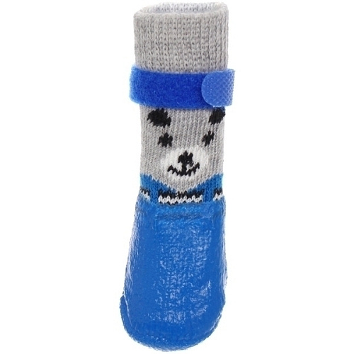 Бошмачки для животных прорезиненные на дождливую погоду LAPUSIK, цвет голубой, размер М, 5,5см_8