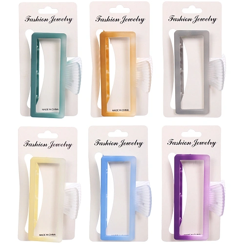 Заколка-краб для волос Мон Ляруш, рыбка, микс 6 цветов, 9,5см (Блистер)_7