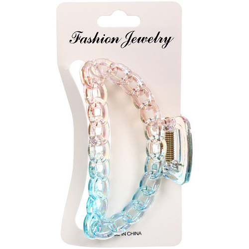 Заколка-краб для волос Мон Пион, цепочка, микс 6 цветов, 9,5см (Блистер)_7