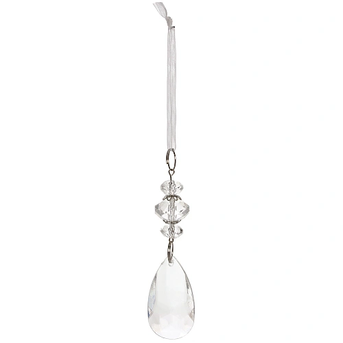 Украшение новогоднее Сияющая капля 10 см, Прозрачный_2