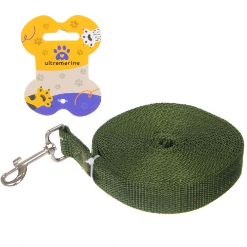 Поводок для собак крупных пород "Мой Бро", цвет хаки, 3 метра (лейбл)