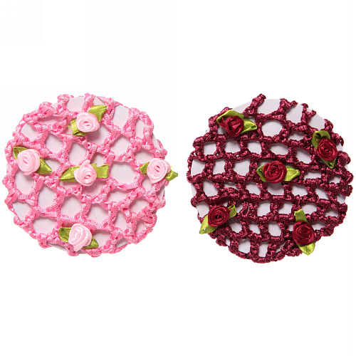 Сетка на пучок Ballet style - Розочки, микс 6 цветов, d-10см_6