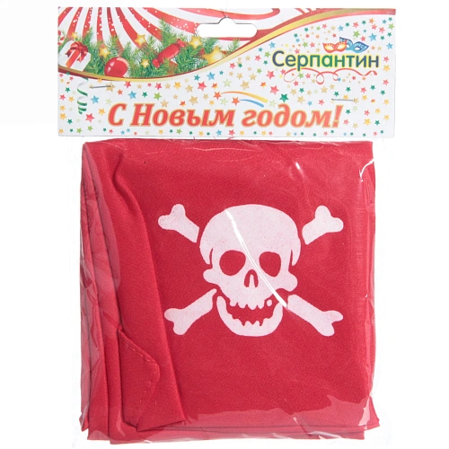 Карнавальный аксессуар Бандана Пирата, красный_3