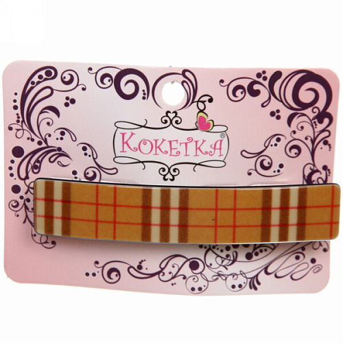 Заколка автомат Lady Collection - Клеточка, прямоуг, 6 цветов, 8,51,5см (Кокетка)_6