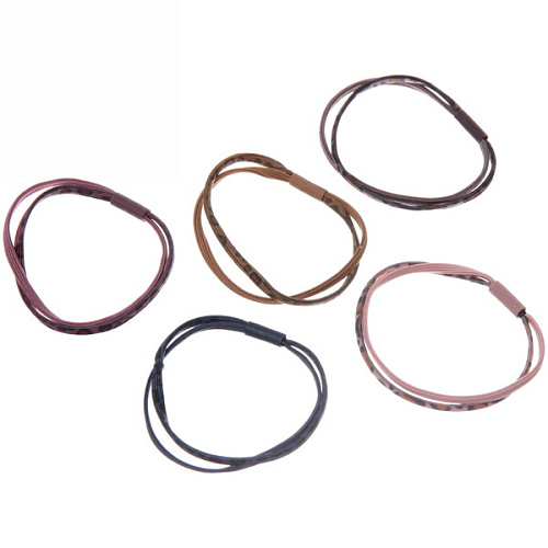 Резинки для волос 5шт Кокетка, леопард, цвет микс, d-6см_5