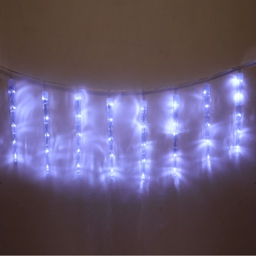 Гирлянда для дома 2,5 м*50 см 40 лампы LED  "Сосулька", Белый (8 шт), 8 режимов