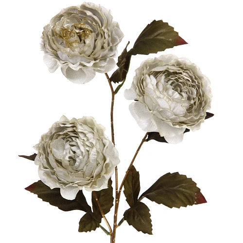Искусственные цветы FLOWERS GLAMOUR 63см Пионы 3 цветка белые_3