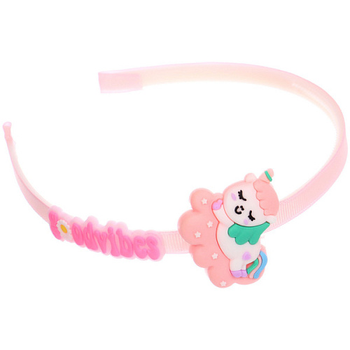 Ободок для волос детский БАМБИ БУМ, Единорожек, цвет розовый, лавандовый и голубой, 3см_3