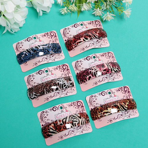 Заколка автомат Calista - Grace, прямоуг, 6 цветов, 92,5см (Кокетка)_4