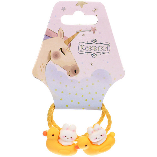 Резинки для волос детские 2шт "КАРАМЕЛЬКИ", зайки, d-3см 