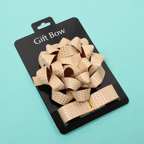 Набор для декорирования Звездное небо бант 2см, лента 2,5см (3м), ШампаньСеребро_3