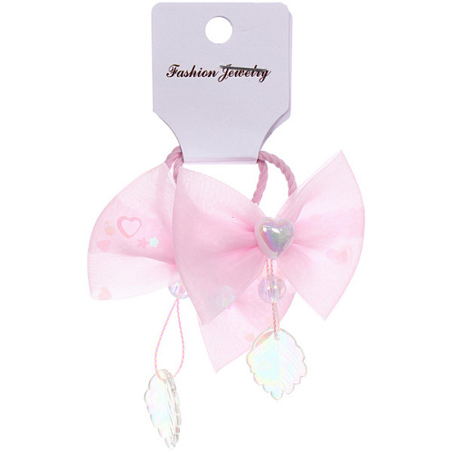 Резинки для волос детские 2шт КОНФЕТКИ, сердечки, микс 5 цветов, d-3см_3