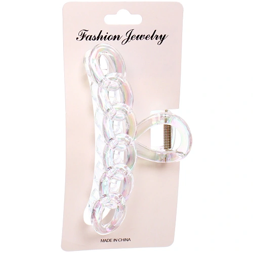 Заколка-краб для волос Мон Пион, цепочка, микс 6 цветов, 11см (Блистер)_5