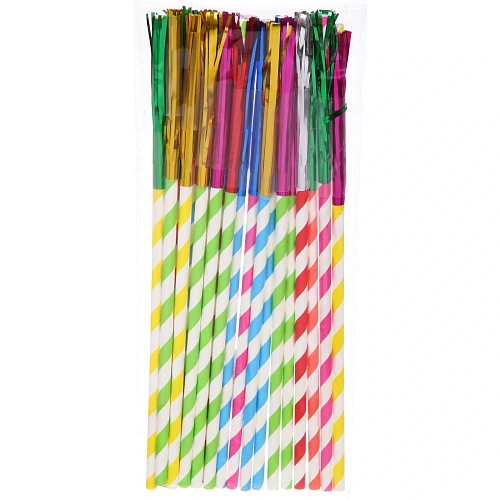 Трубочка для коктейля Лето, 24 см, d-6 мм (набор 20 шт), микс_3