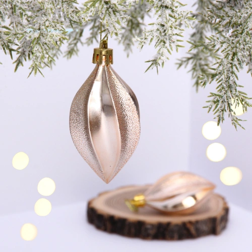 Ёлочные игрушки "Таинственное очарование" Капля 8 см (набор 2шт), шампань