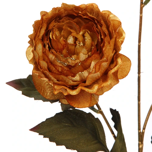 Искусственные цветы FLOWERS GLAMOUR 63см Пионы 3 цветка золотые_4