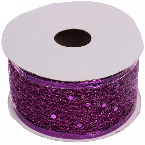 Лента для декорирования Изящная 4 см, 2,7 м, Фиолетовый (микс дизайнов)_12
