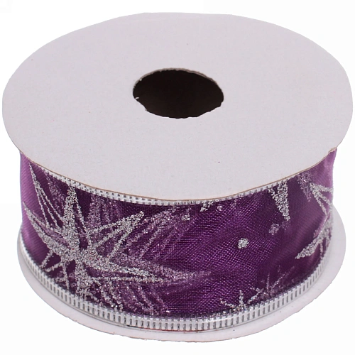 Лента для декорирования Изящная 4 см, 2,7 м, Фиолетовый (микс дизайнов)_5