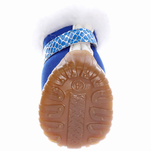 Ботинки зимние для животных МОДНЫЙ БРО, на липучке, цвет синий, размер 4, 5,5см_5