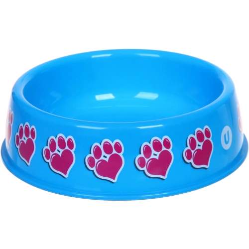 Миска пластиковая "МОЙ БРО - Любимые следы!, цвет небесно-синий, 21*6,5см (логотип на миске) 700мл