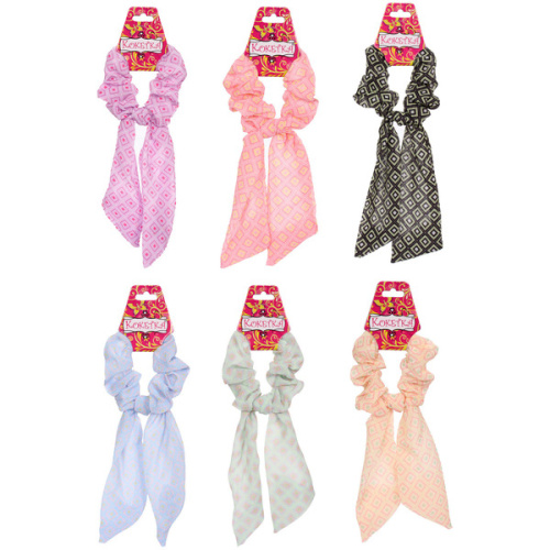 Резинка для волос "La Belle", ромбики, микс 6 цветов, 8*13см (подвес Кокетка)