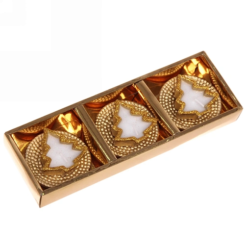 Свечи новогодние Ёлочка 258,53 см (набор 3 шт), золото_4