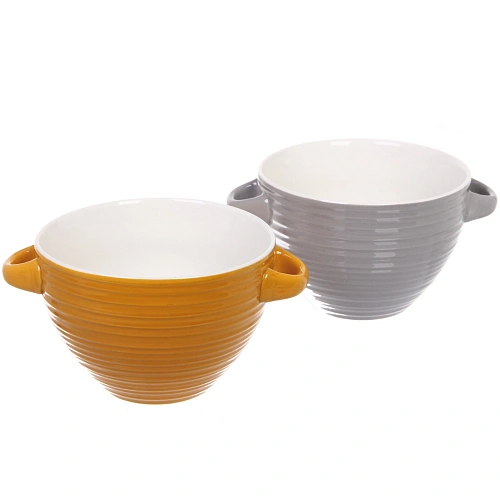 Бульонница керамическая 750мл Полоски, микс цветов_3