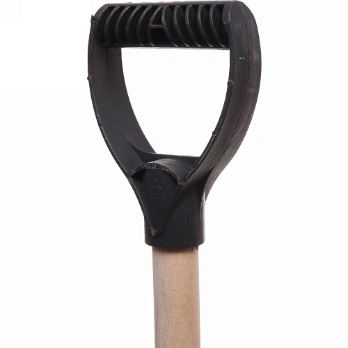 Лопата снеговая пластиковая 465340 мм, с алюмпланкой, деревчеренком с V-ручкой, d=32_3