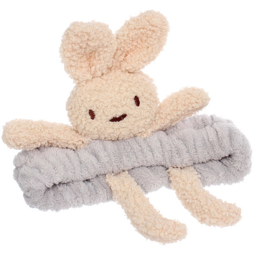 Повязка на голову косметическая ДАЙМОНД Ми, зайки с лапками, цвет лавандовый, серый, и бежевый, 2055см (ZIP пакет)_11