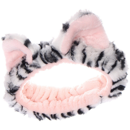 Повязка на голову косметическая ДАЙМОНД РУШ, тигрица, цвет серый и коричневый, 2055см (ZIP пакет)_11