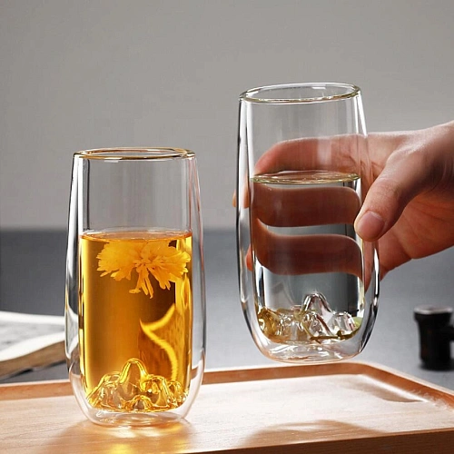 Стакан стеклянный с двойными стенками 330мл Хай-Тек Горы_2