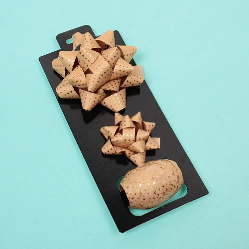 Набор для декорирования Звездное небо бант 1,7см, бант 1 см, лента 5мм (10м), Золото_3