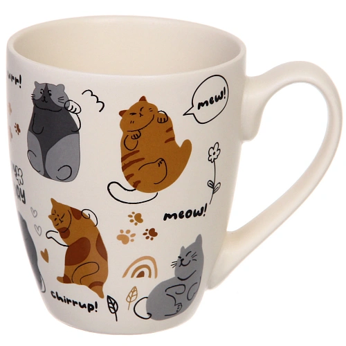 Кружка керамическая 350мл Славные котики, микс 4рисунка_17