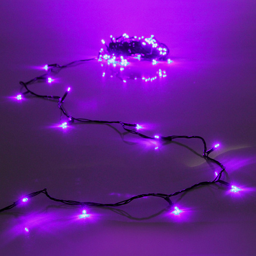 Гирлянда для дома  7,5м 80 ламп LED зелёный пров.,8 реж, IP-20, Фиолетовый