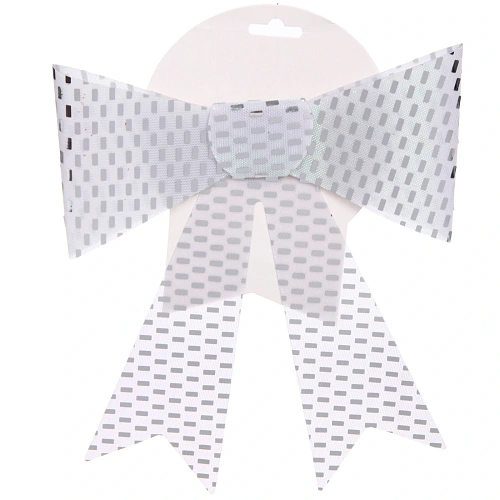 Бант на ёлку Сияние 2026 см, Серебро_2