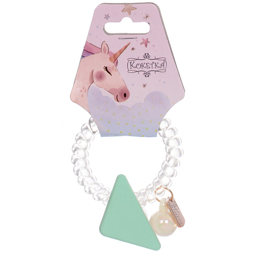 Резинка для волос силиконовая Salon Bon Bon, треугольник, микс 5 цветов, d-5,5см, ( подвес единорог)_4