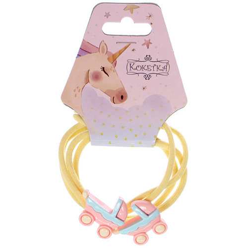 Резинки для волос 2шт МИМИШКА, колясочка, микс 5 цветов, d-5,5см (подвес Единорог)_7