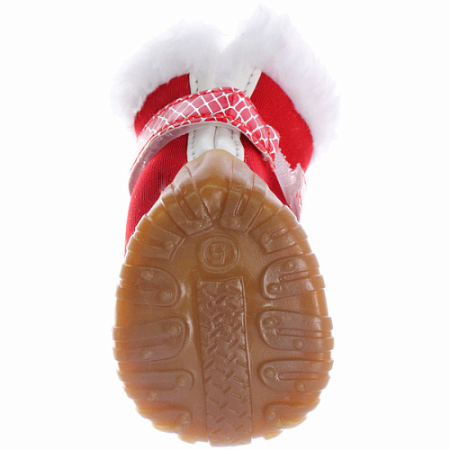 Ботинки зимние для животных МОДНЫЙ БРО, на липучке, цвет красный, размер 5, 6см_5