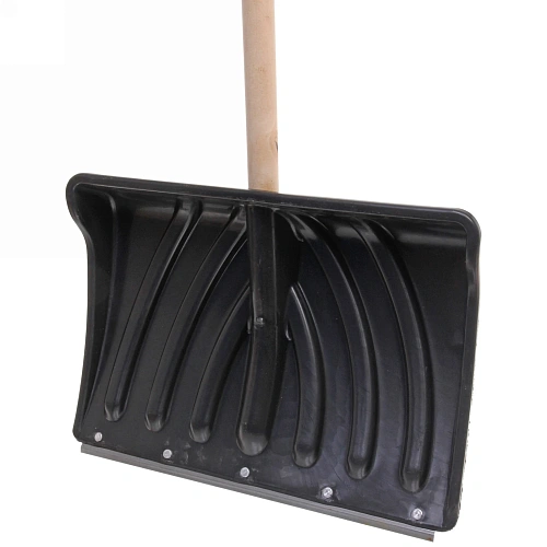 Лопата снеговая пластиковая 465340 мм, с алюмпланкой, деревчеренком с V-ручкой, d=32_2