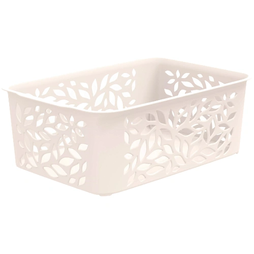 Корзина для хранения универсальная LEAVES, молочный, 22.2*15.3*8.1см / 2.3л