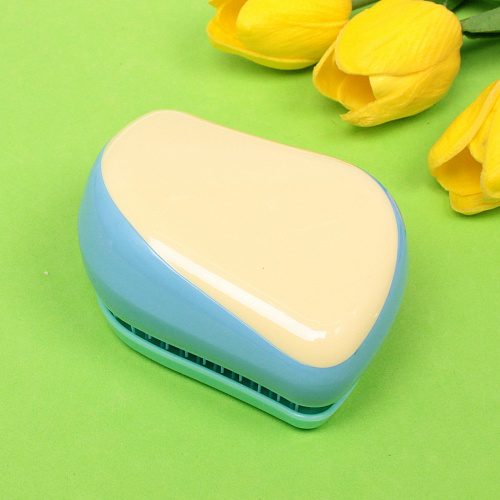 Расческа массажная компактная Harizma, цвет жёлтыйголубой, в пластиковой коробке, 86см_5