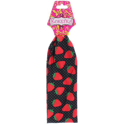 Повязка на голову детская РОЗОВОЕ ОБЛОКО, клубнички, микс 2 цвета, 6,520см (подвес Кокетка)_4