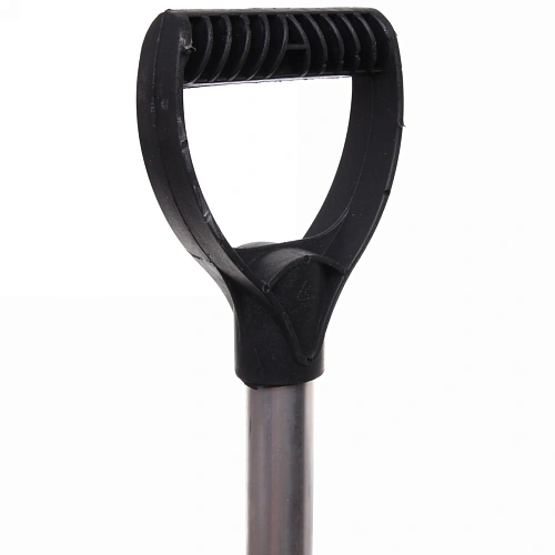 Лопата снеговая пластиковая 365280 мм, цветная, с оцинкпланкой, с алюмчеренком и V-ручкой, d=32_2