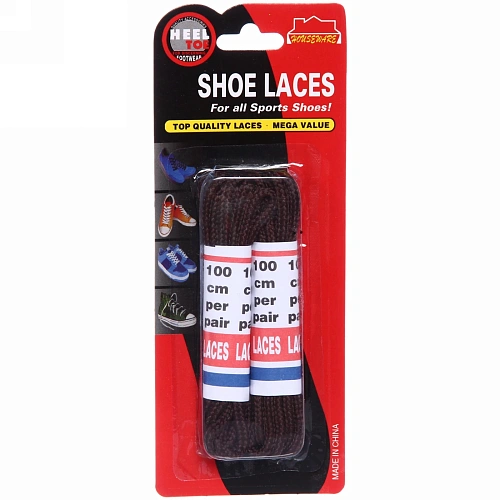 Шнурки для обуви "Классические", круглое сечение, цвет коричневый, 2 пары, 100см