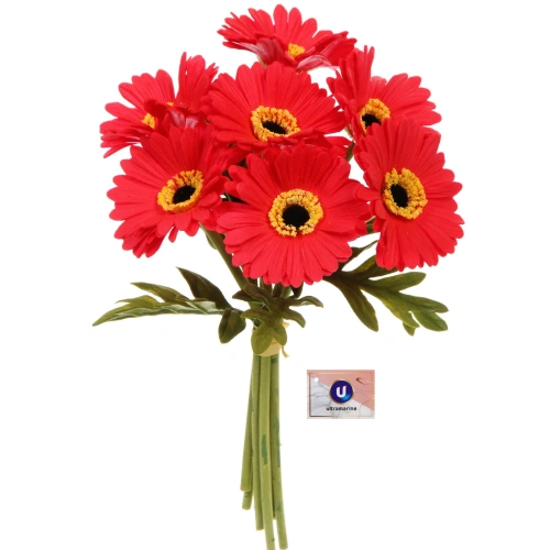 Цветы искусственные "Natur" 33см Герберы 7шт красные